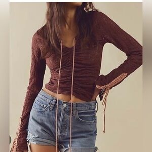 BNWOT FREE PEOPLE LILAH LACE TOP EXTRA SMALL